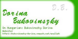dorina bukovinszky business card